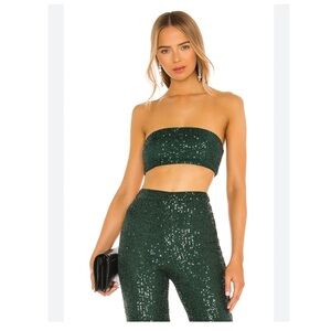 NWT Camila Coelho Revolve Calvin Crop Top in Green Sz M